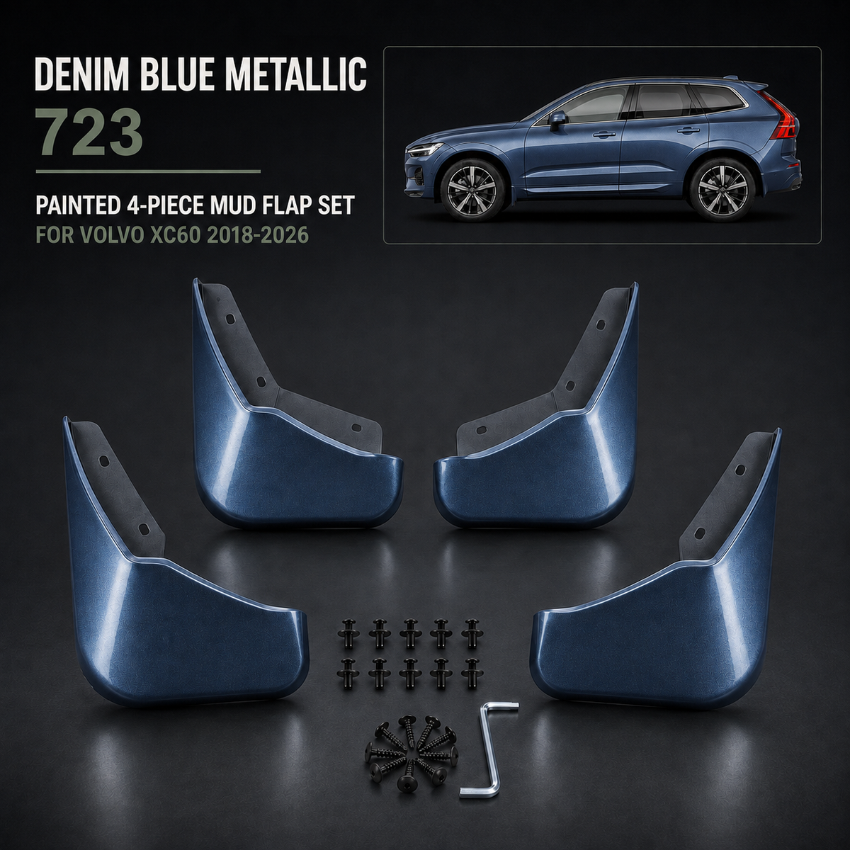Painted Mudflaps 4-Piece Set for Volvo XC60 2018–2026