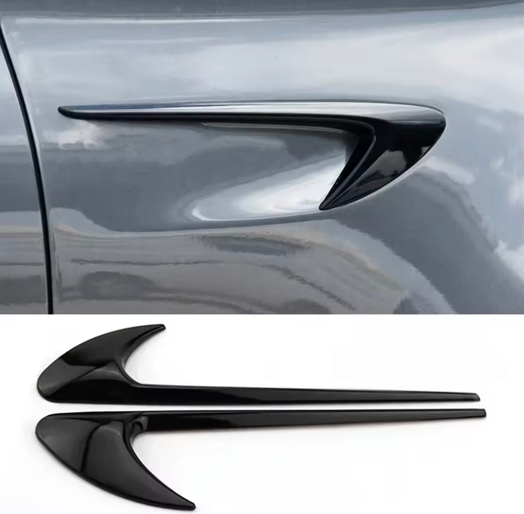 AMG Style Fender Trim - Glossyblack/”Carbonfiber” (2-pack)