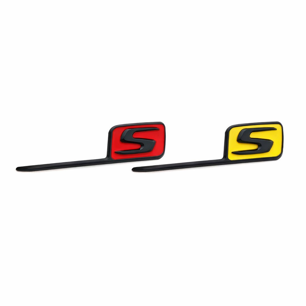 Sport “S” Badge Emblem – Red / Yellow