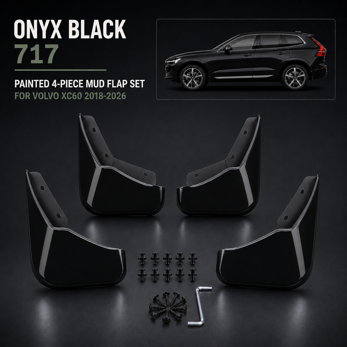 Painted Mudflaps 4-Piece Set for Volvo XC60 2018–2026