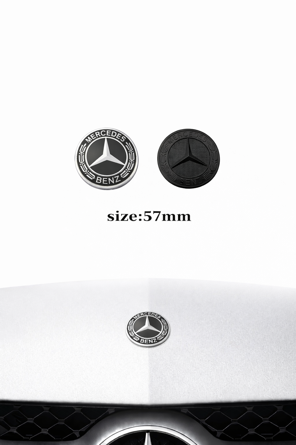 Mercedes Hood Badge Emblem 57mm