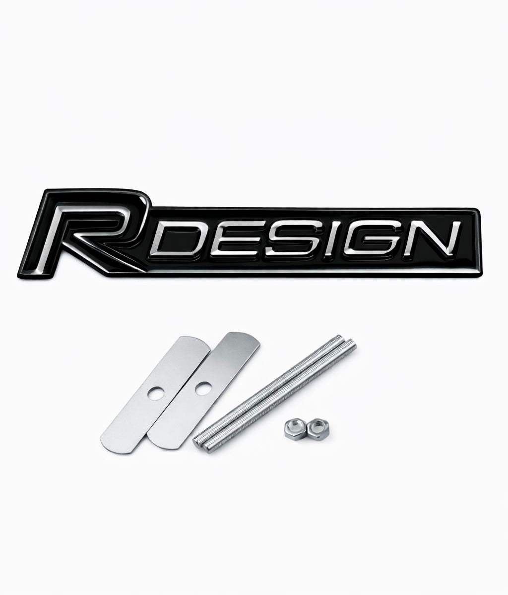 Volvo R-design emblem glossyblack for grill/trunk/fender