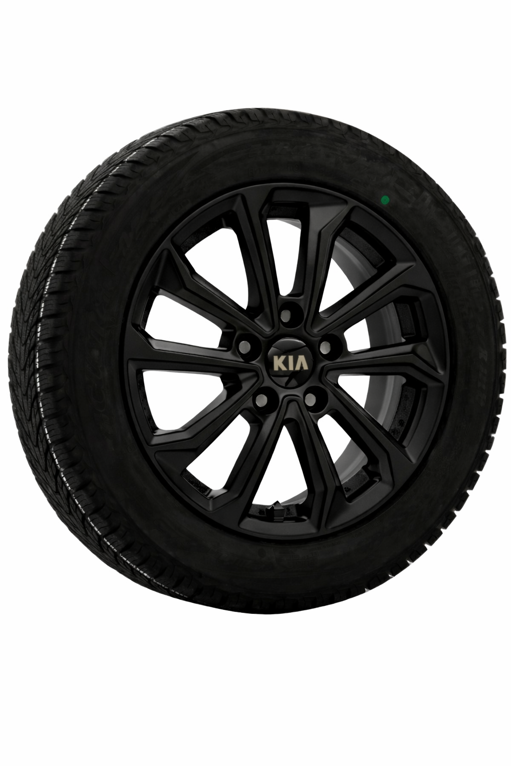 KIA Wheel Center Caps – Black with White Logo (4PC