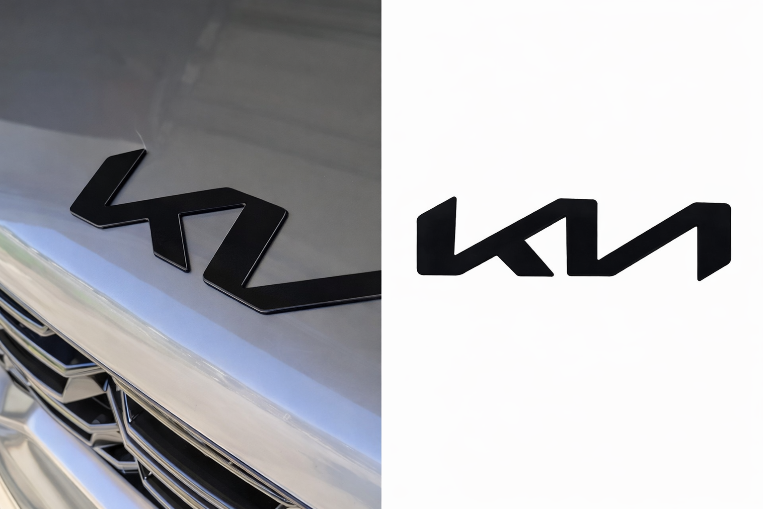 KIA Front/Rear Emblem Badge – Gloss Black (Multiple Sizes)