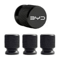 BYD Valve Caps – Black Aluminum with lasered logo (4-Pack)