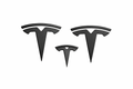 Tesla Gloss Black T Emblem Set (3PC)
