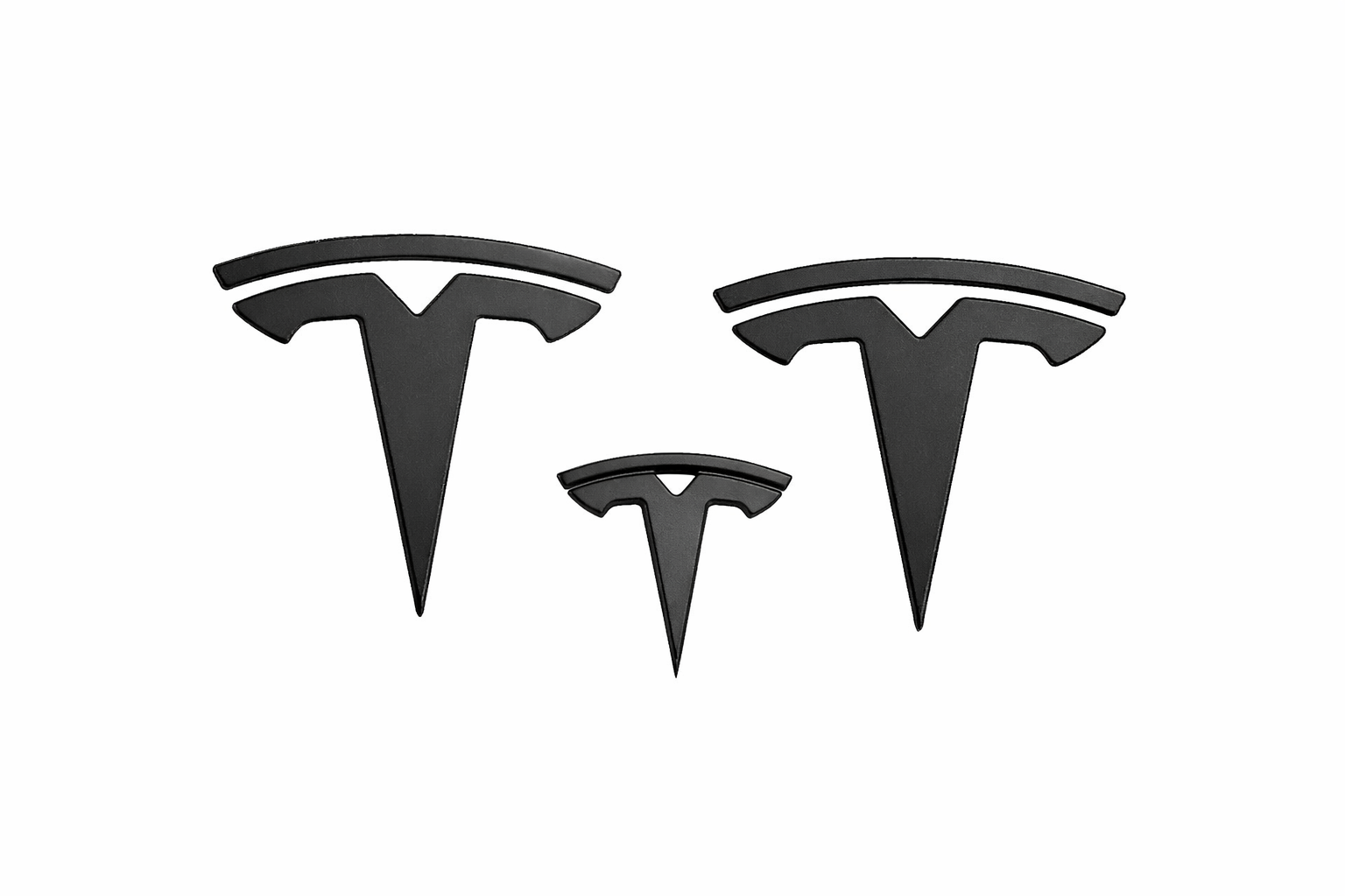 Tesla Gloss Black T Emblem Set (3PC)
