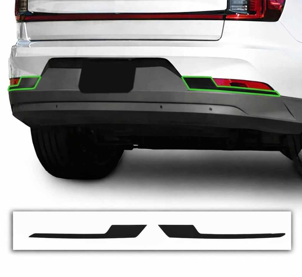 Polestar 2 glossyblack chromedelete kit – PreCut front grille & rear reflector surrounds (3-piece set)