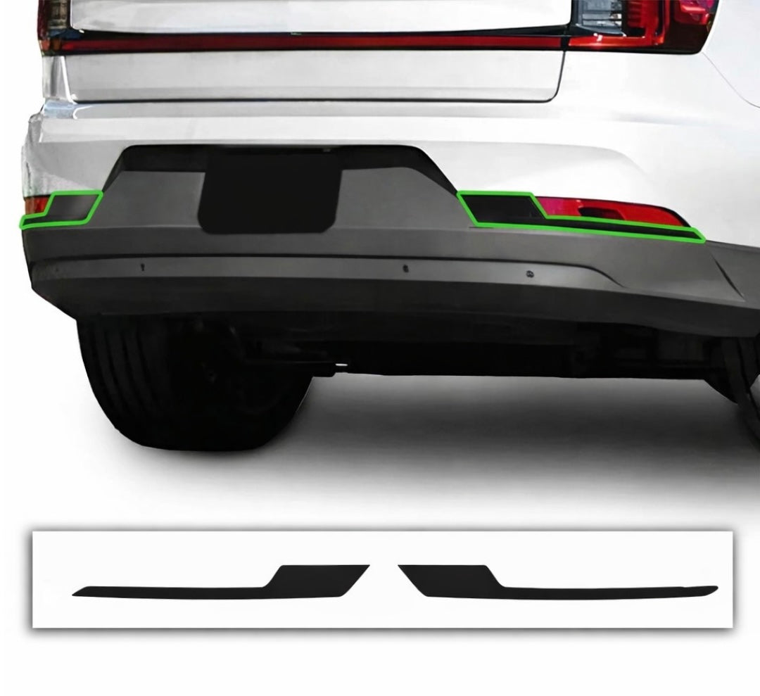 Polestar 2 glossyblack chromedelete kit – PreCut front grille & rear reflector surrounds (3-piece set)