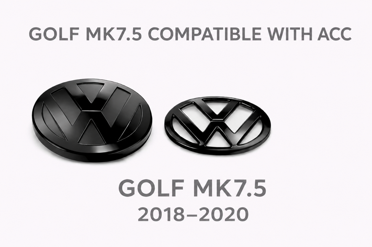 Volkswagen Golf MK7,5 Glossyblack front & back emblem (ACC at the front) (2018-2020)