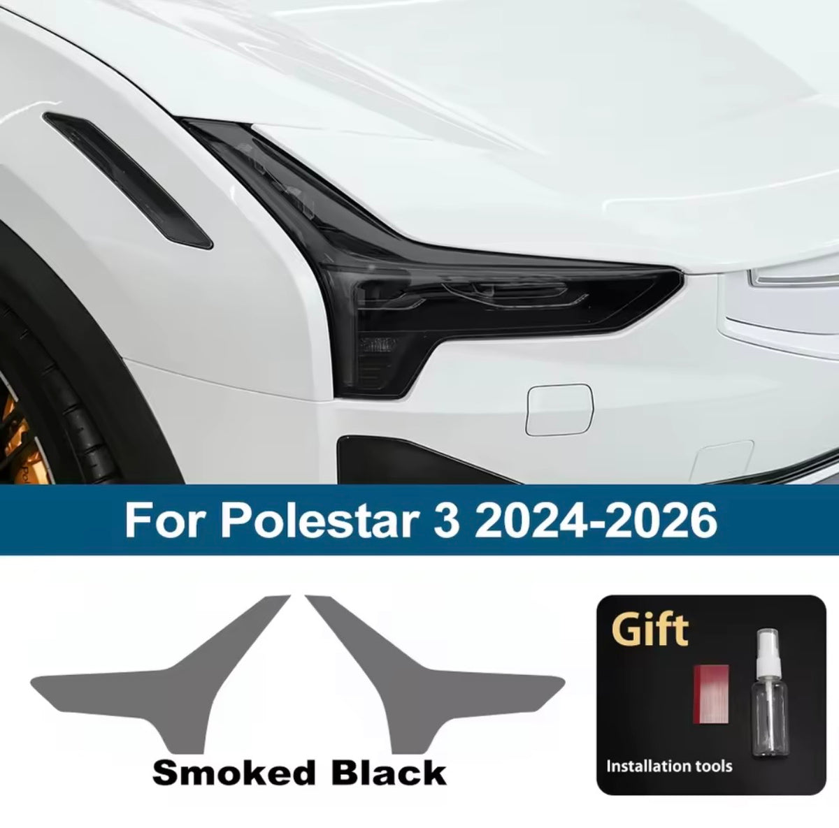 Pre-Cut Smoked Headlight Tint for Polestar 3 (2024–2026)