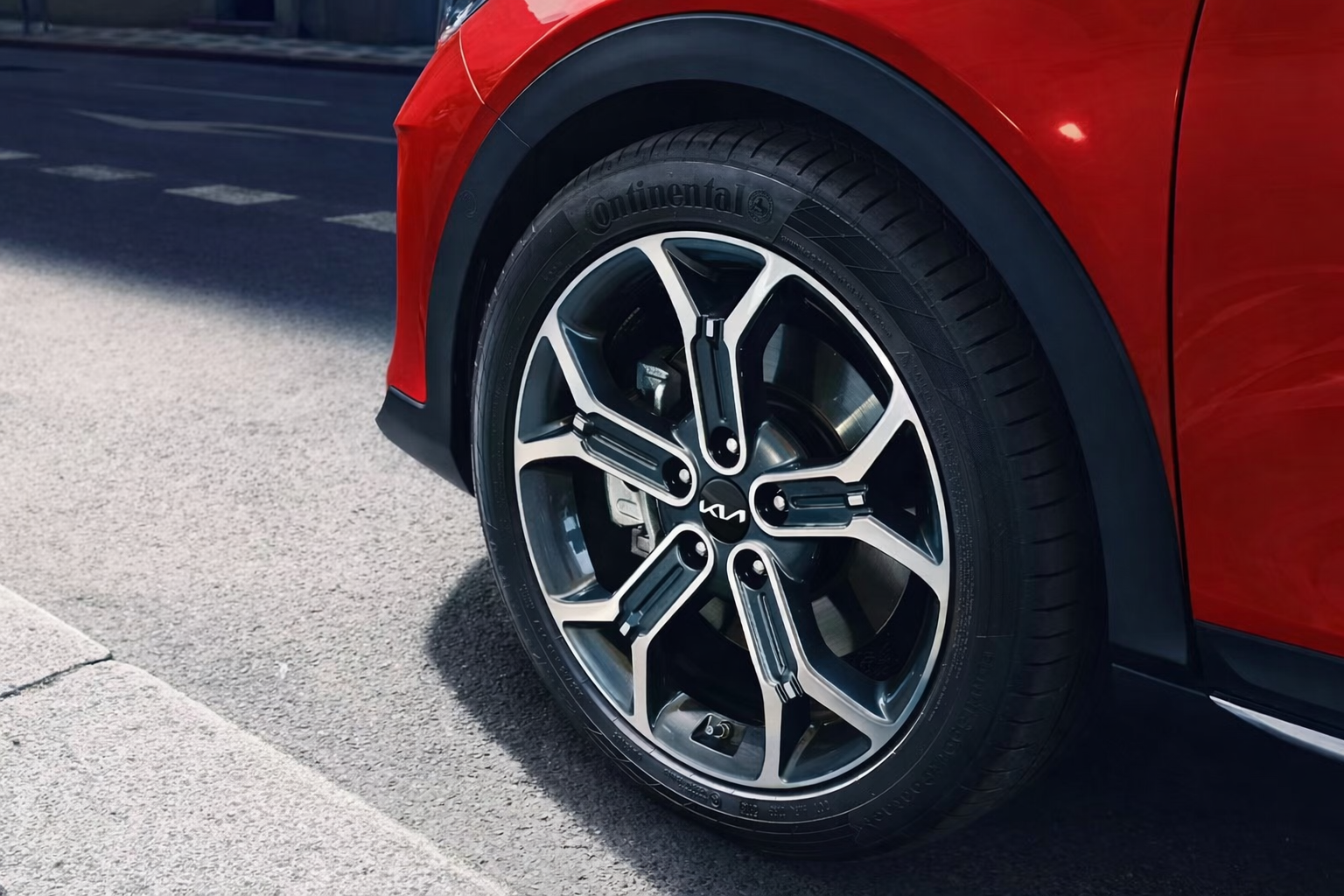 KIA Wheel Center Caps – Black with White Logo (4PC)