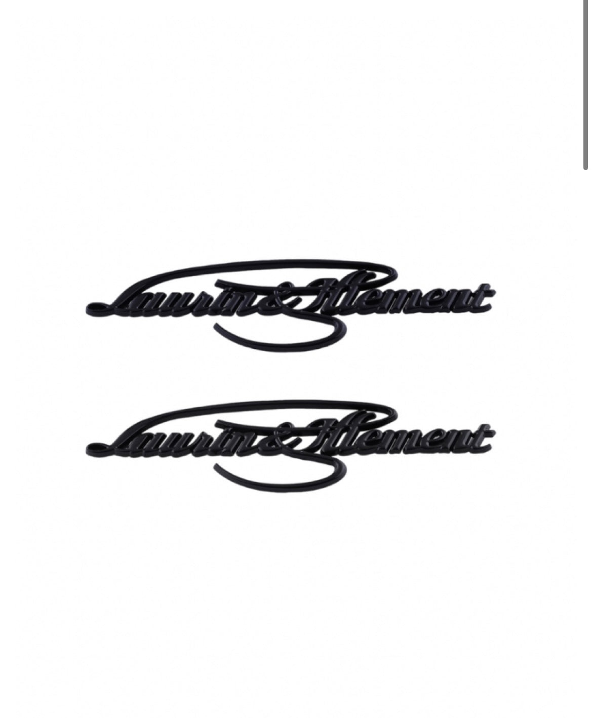 Laurin & Klement Rear Trunk Badge – Gloss Black Script Emblem (Universal Fit)