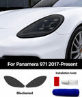 Smoked Black Headlight Protection & Styling Film for Porsche Panamera 971 2017–Present