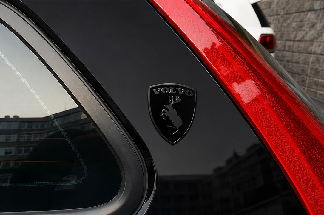 Volvo Prancing Moose Emblem - All black - Grill/Trunk/Fender