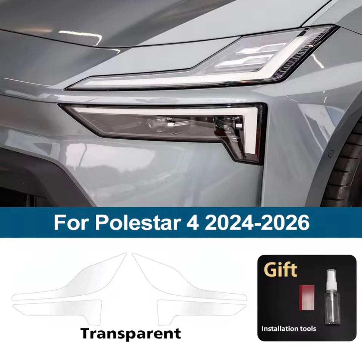 Pre-Cut Clear Headlight Protection Film for Polestar 4 (2024-2026)