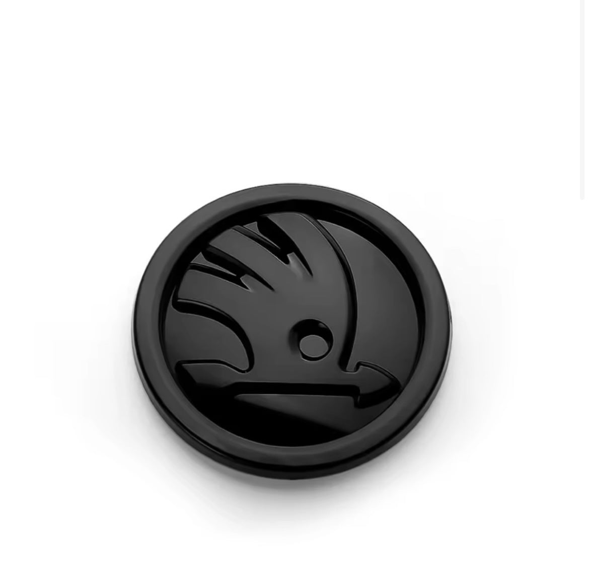 Gloss Black Skoda Emblem Badge Front Hood & Rear Trunk