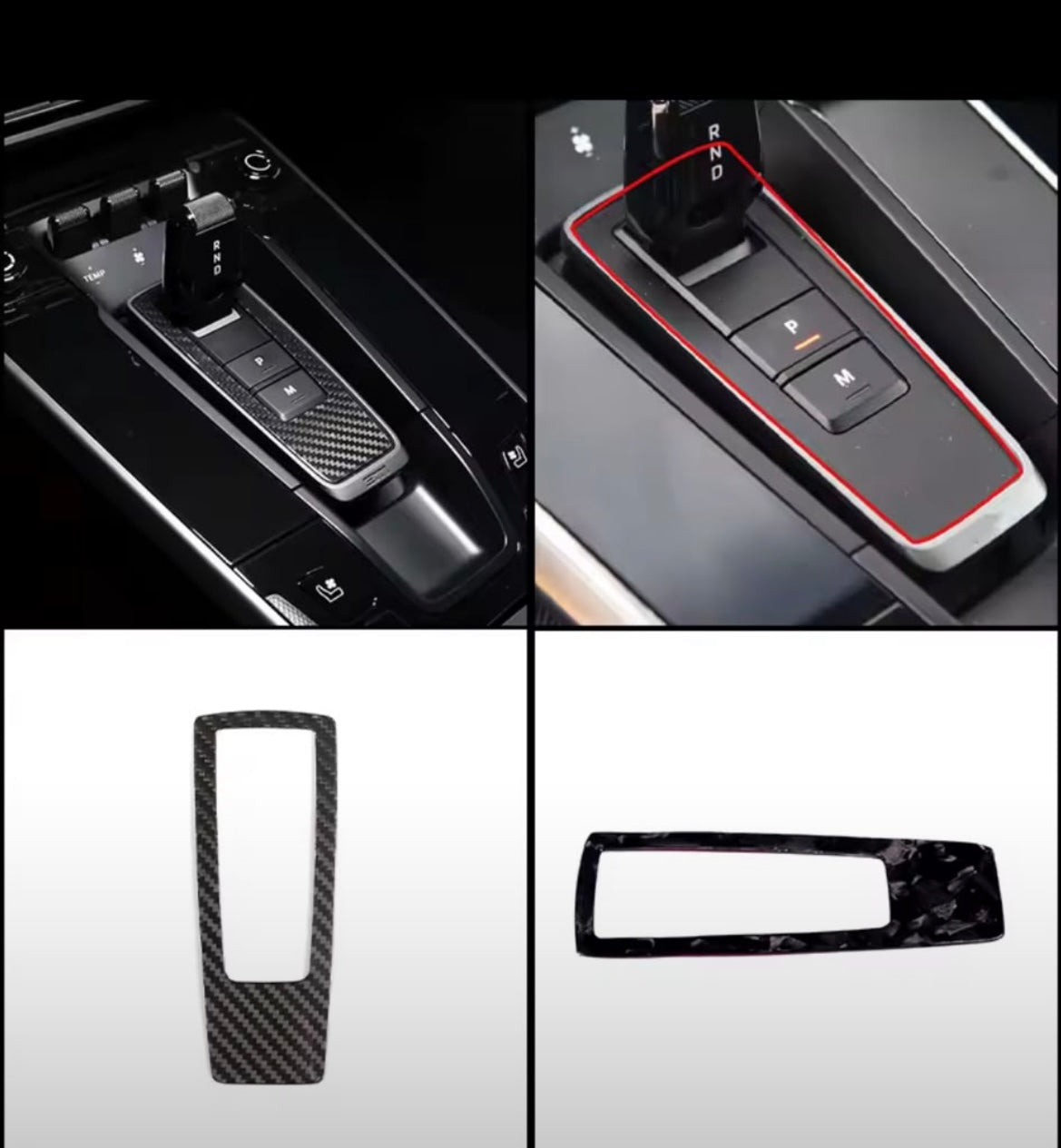 ”Carbon Fiber” Center Console Gear Shift Panel Cover Trim For 911
