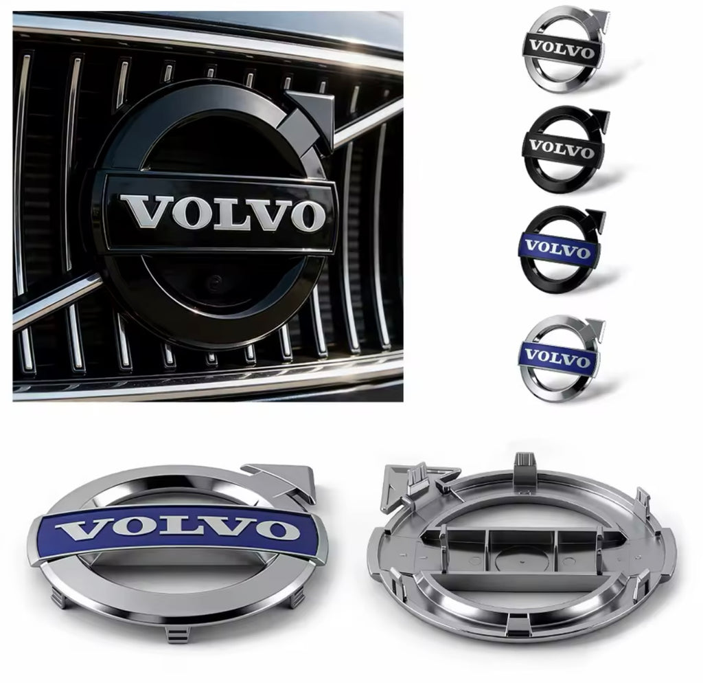 Volvo front grill emblem badge 14 cm – Replacement logo (Fits many models) - Several colors