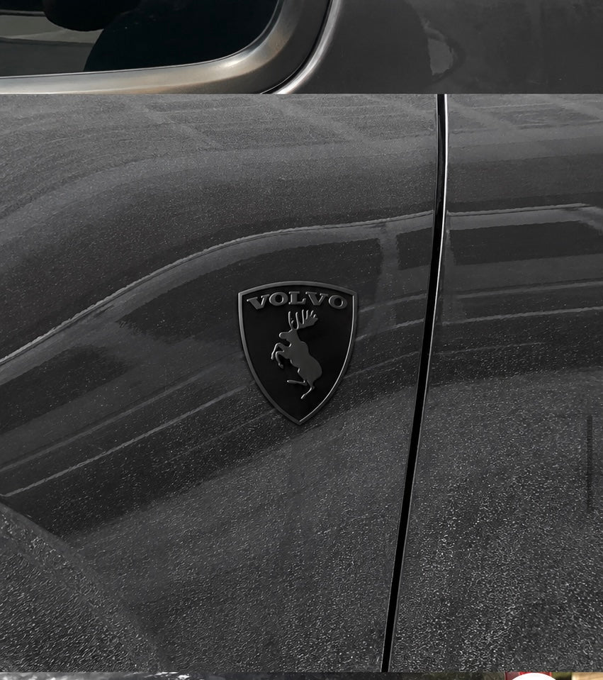 Volvo Prancing Moose Emblem - All black - Grill/Trunk/Fender