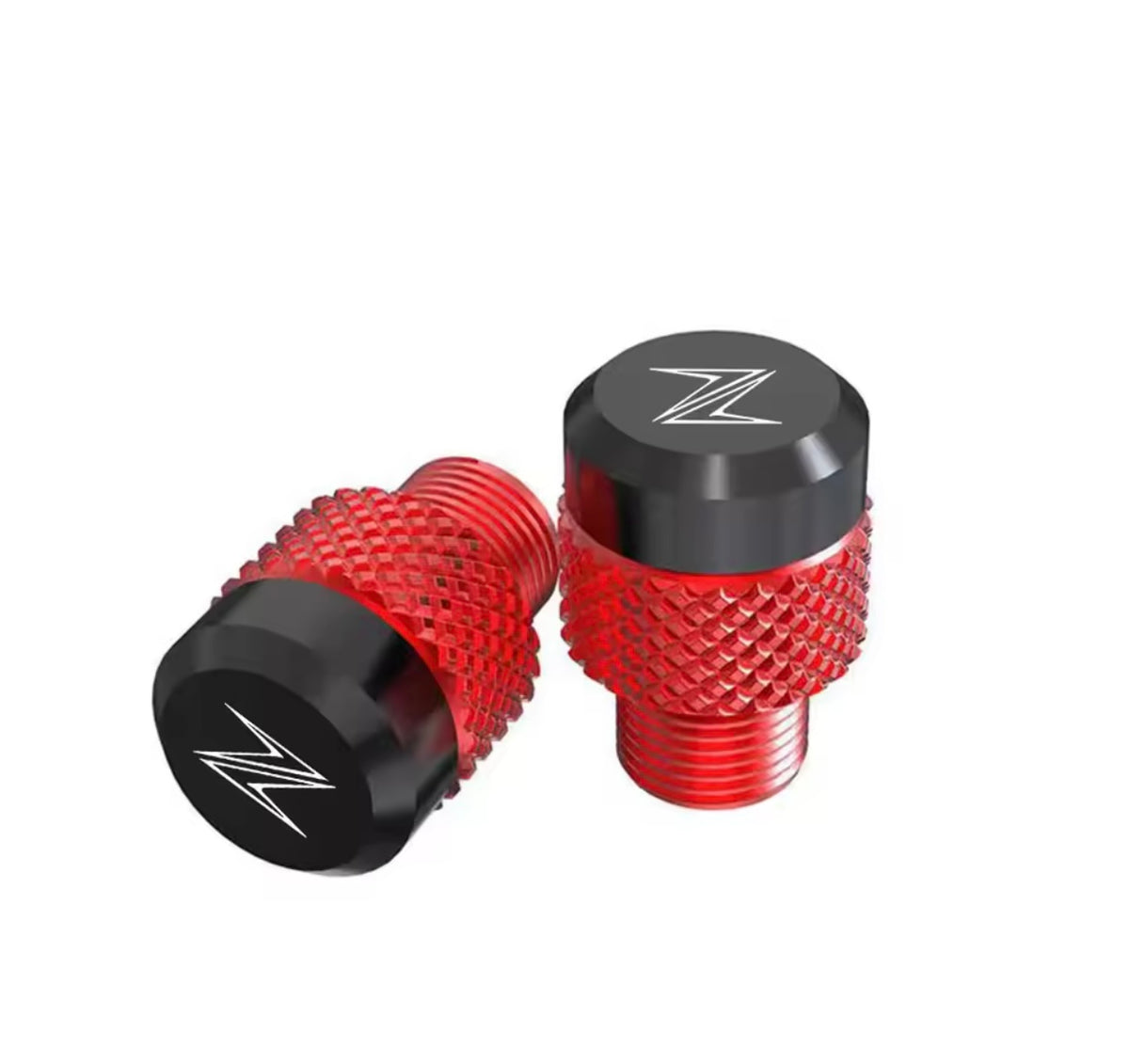 Mirror Hole Plugs for Kawasaki Z-Series – Anodized Mirror Delete Caps (2-pack)