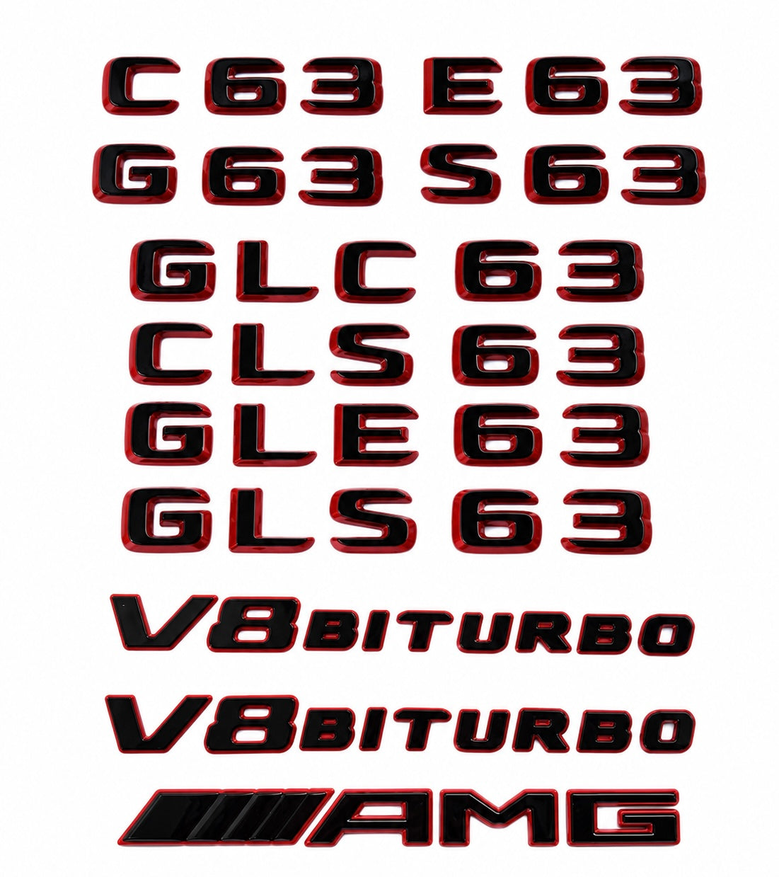 Exclusive Mercedes-AMG Black/Red Emblems