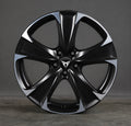 Black/Silver Cupra Wheel Center Caps – 4 Pack