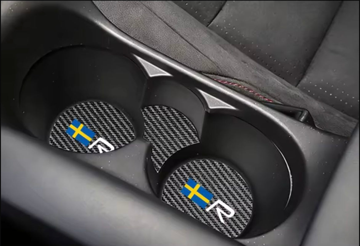 Volvo Sweden R-Design ”Carbon Fiber ”Cup Pads (2PACK)