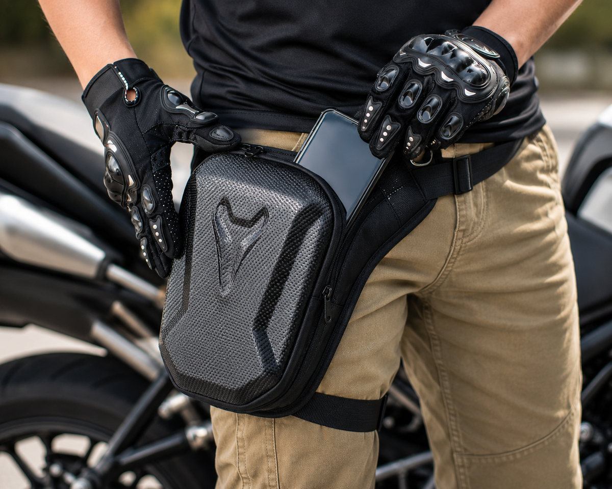 Waterproof Motorcycle Leg Bag – Rider Thigh & Waist Pack