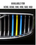Swedish Flag Grille Trim for Volvo – Blue & Yellow Accent Strips - Several models XC90 XC60 S90 V90 V60 S60