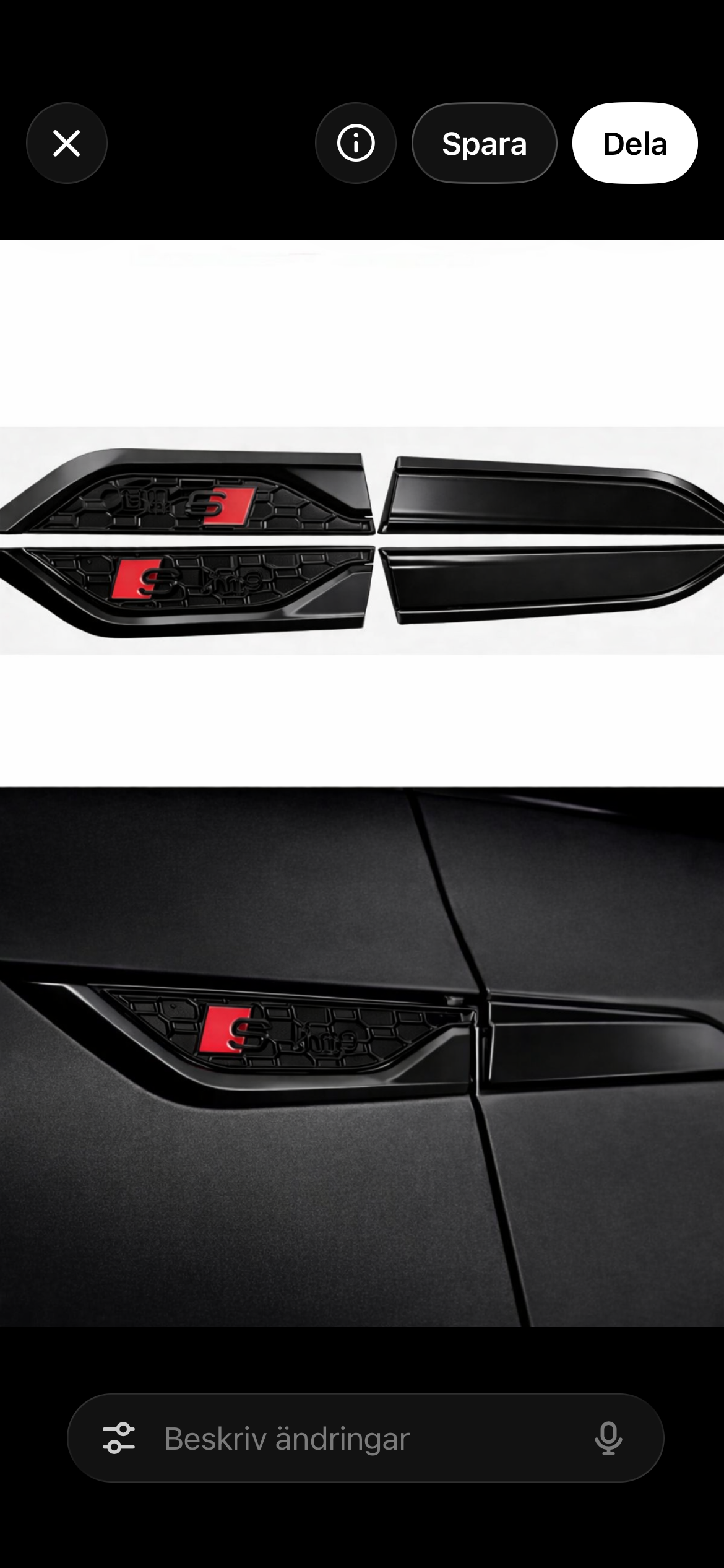 Gloss Black Audi S-Line Fender Emblem Set (2-Pack)