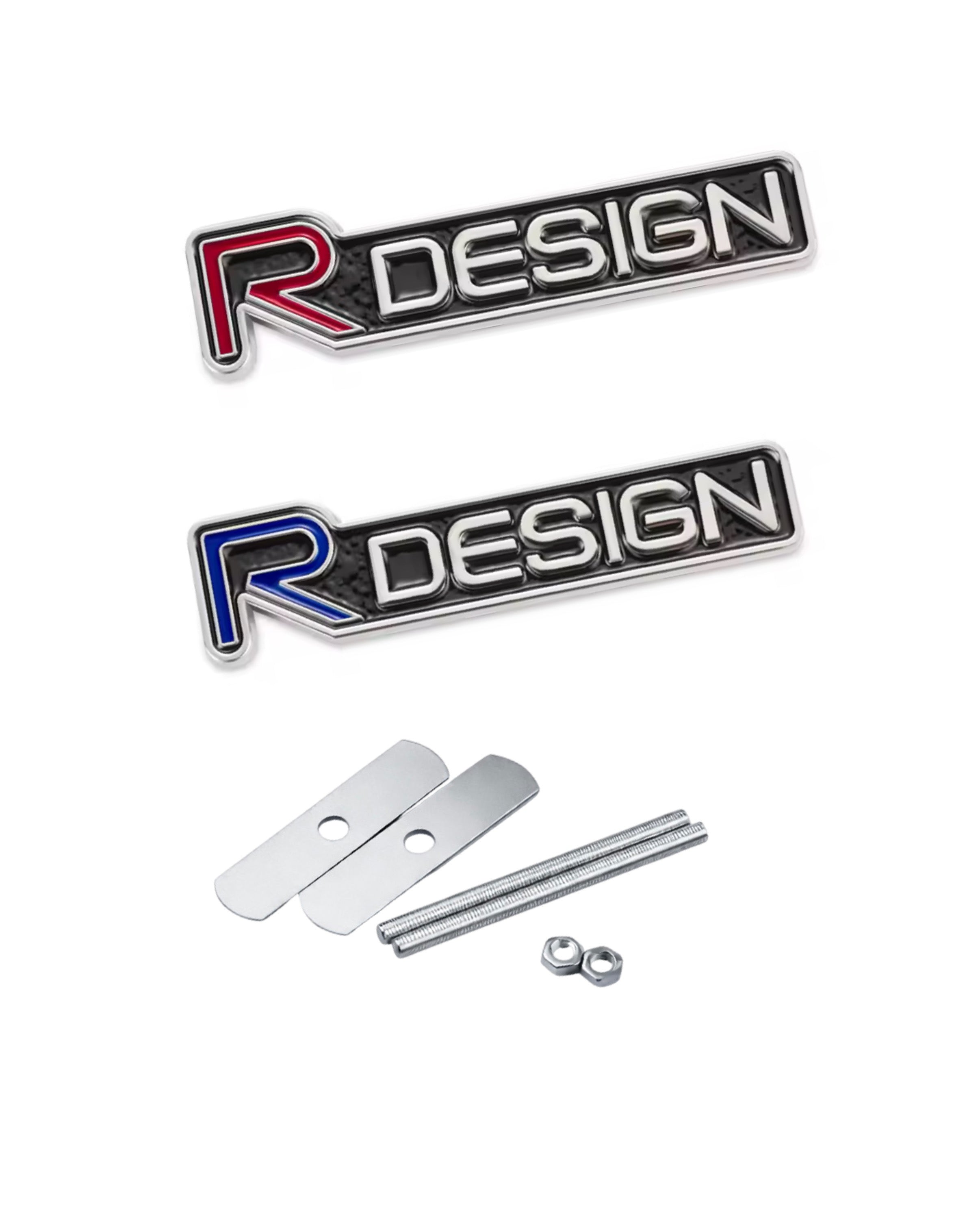 Volvo R-design grill/trunk/fender emblem - Multicolored Red/Blue/Silver/Black