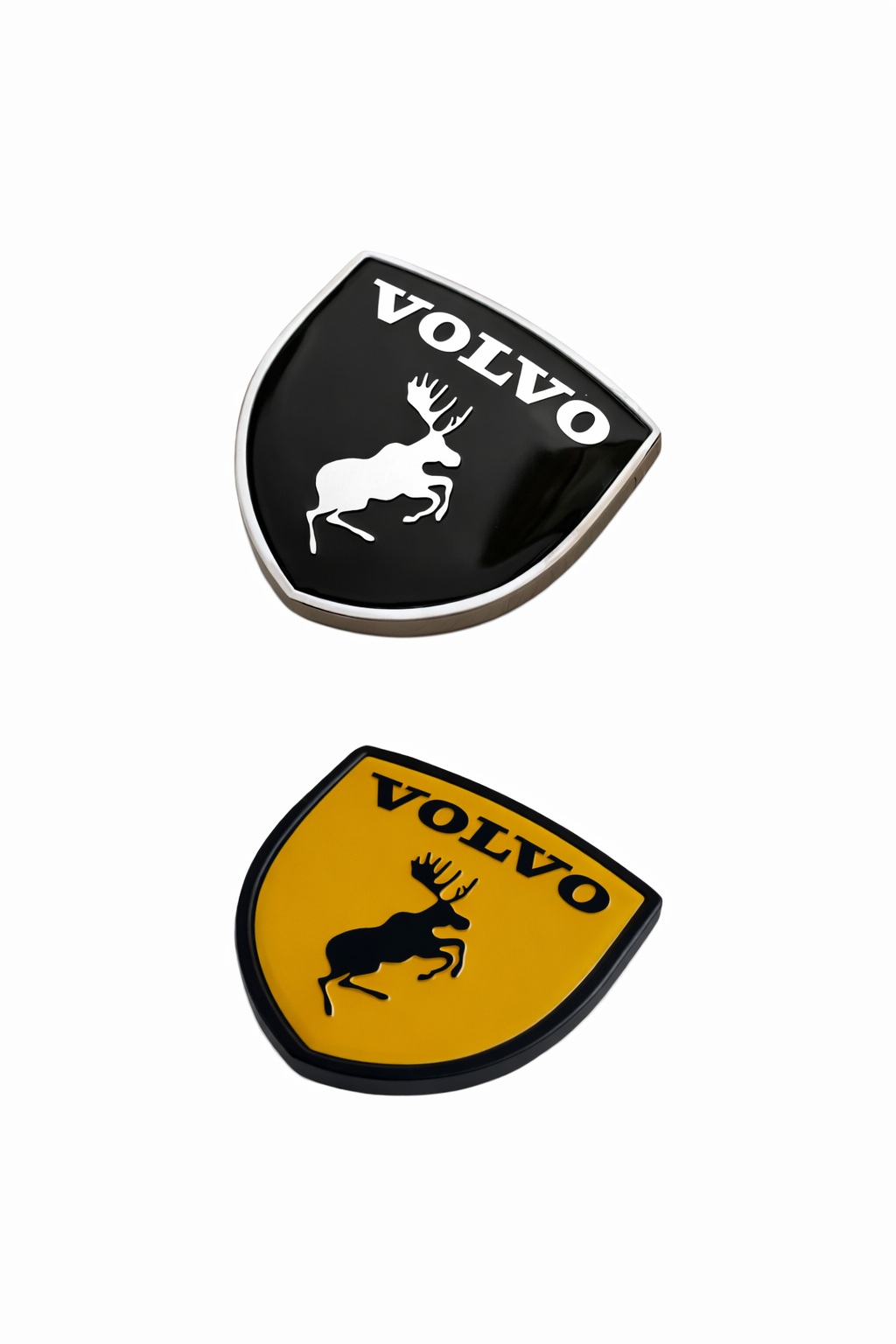 Volvo moose shield shaped emblem for grill/trunk/fender (Yellow/black)