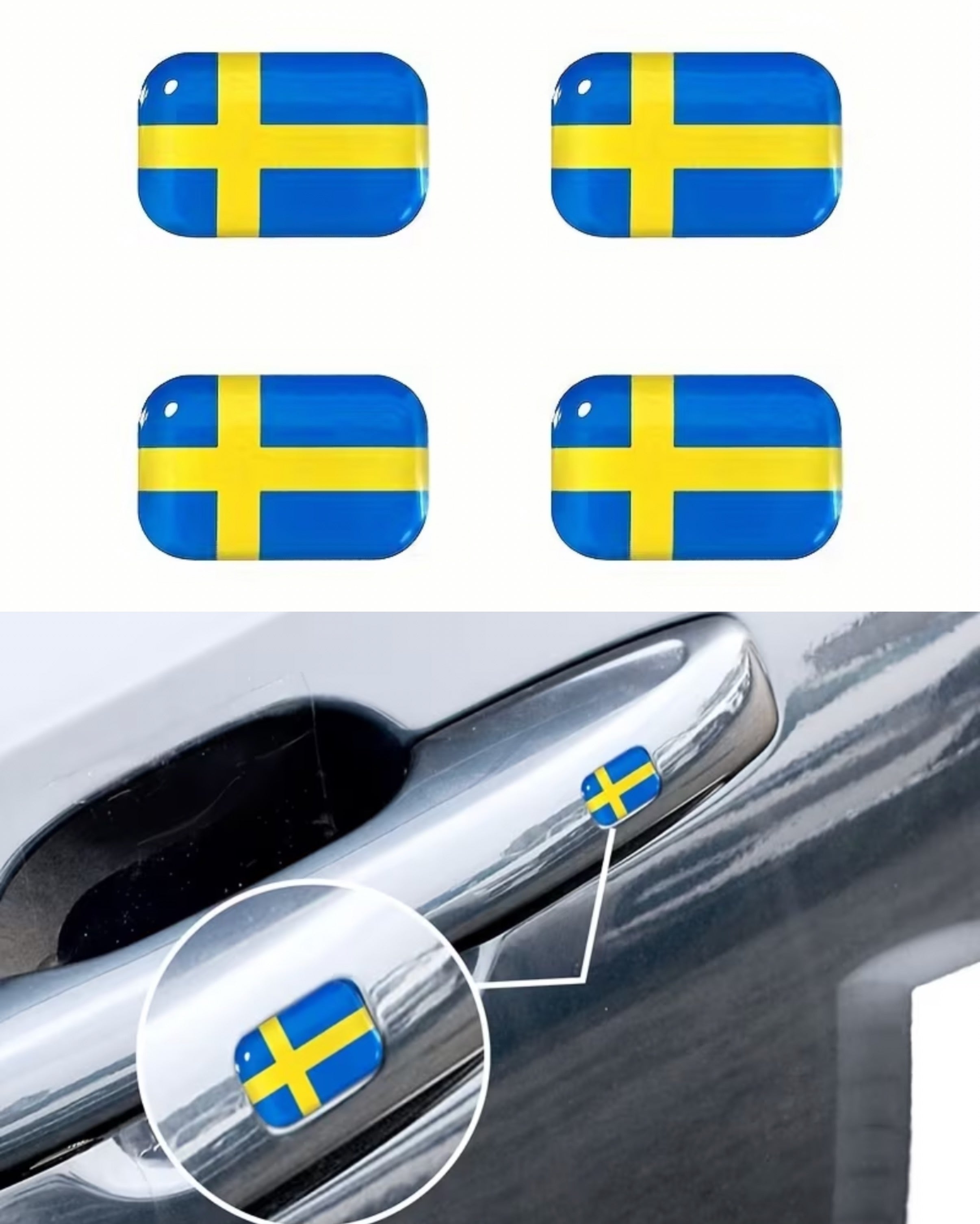 Swedish flag for door handles Volvo/Polestar - 4pack
