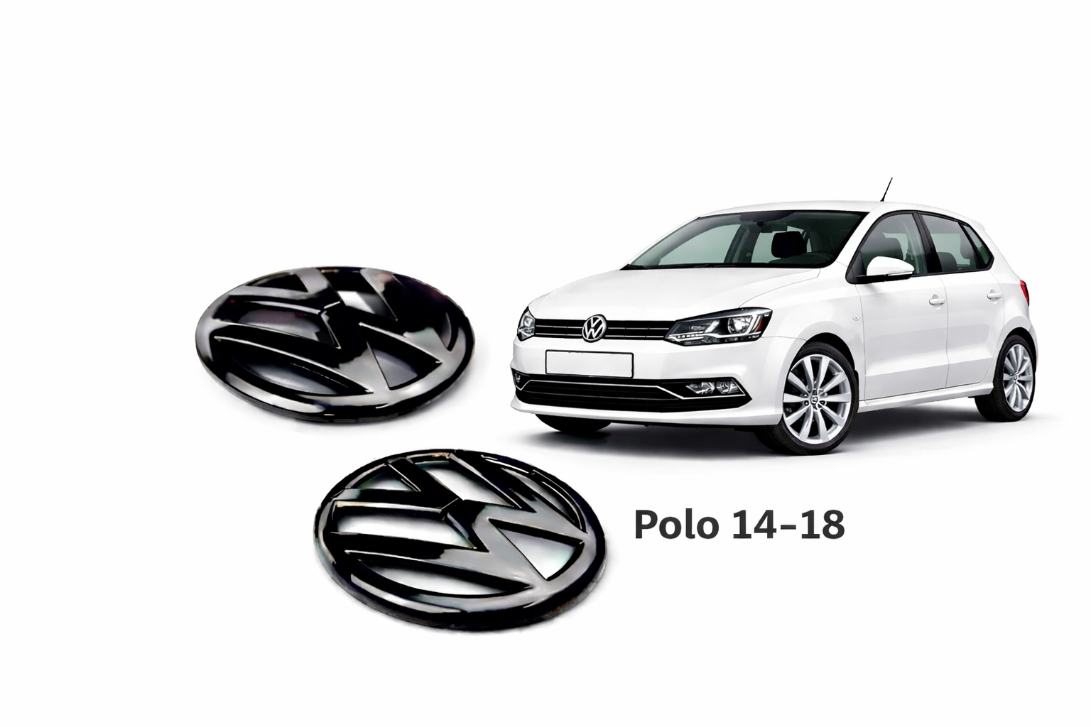 Volkswagen Polo 2014–2018 Gloss Black Emblem Covers