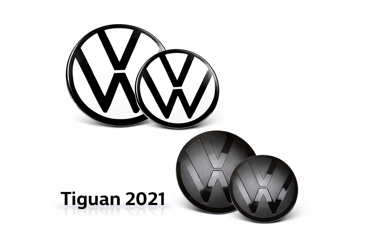 Volkswagen Tiguan 2021 Emblem Overlay – Black & White Front/Rear Badge ...