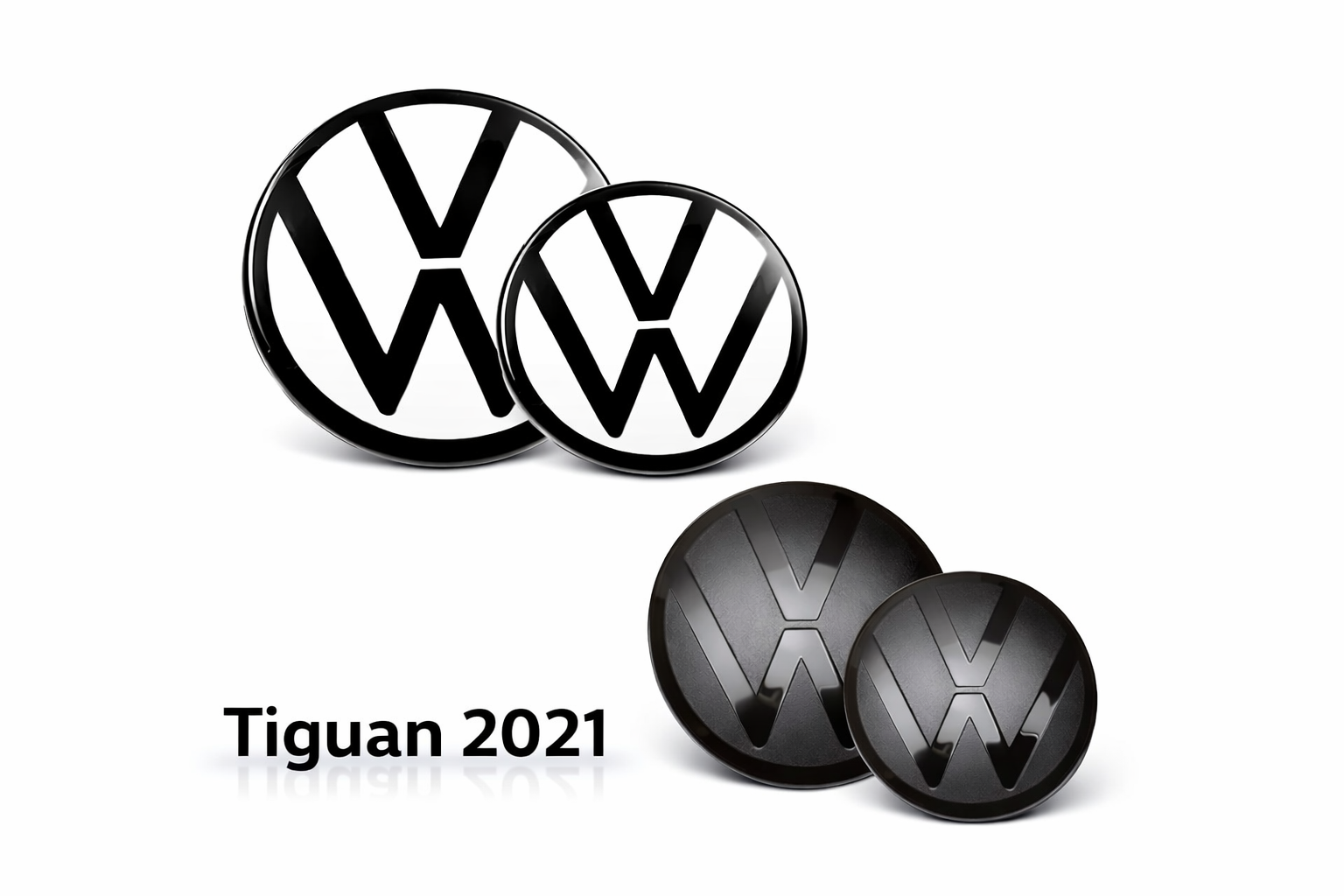 Volkswagen Tiguan 2021 Emblem Overlay – Black & White Front/Rear Badge Cover