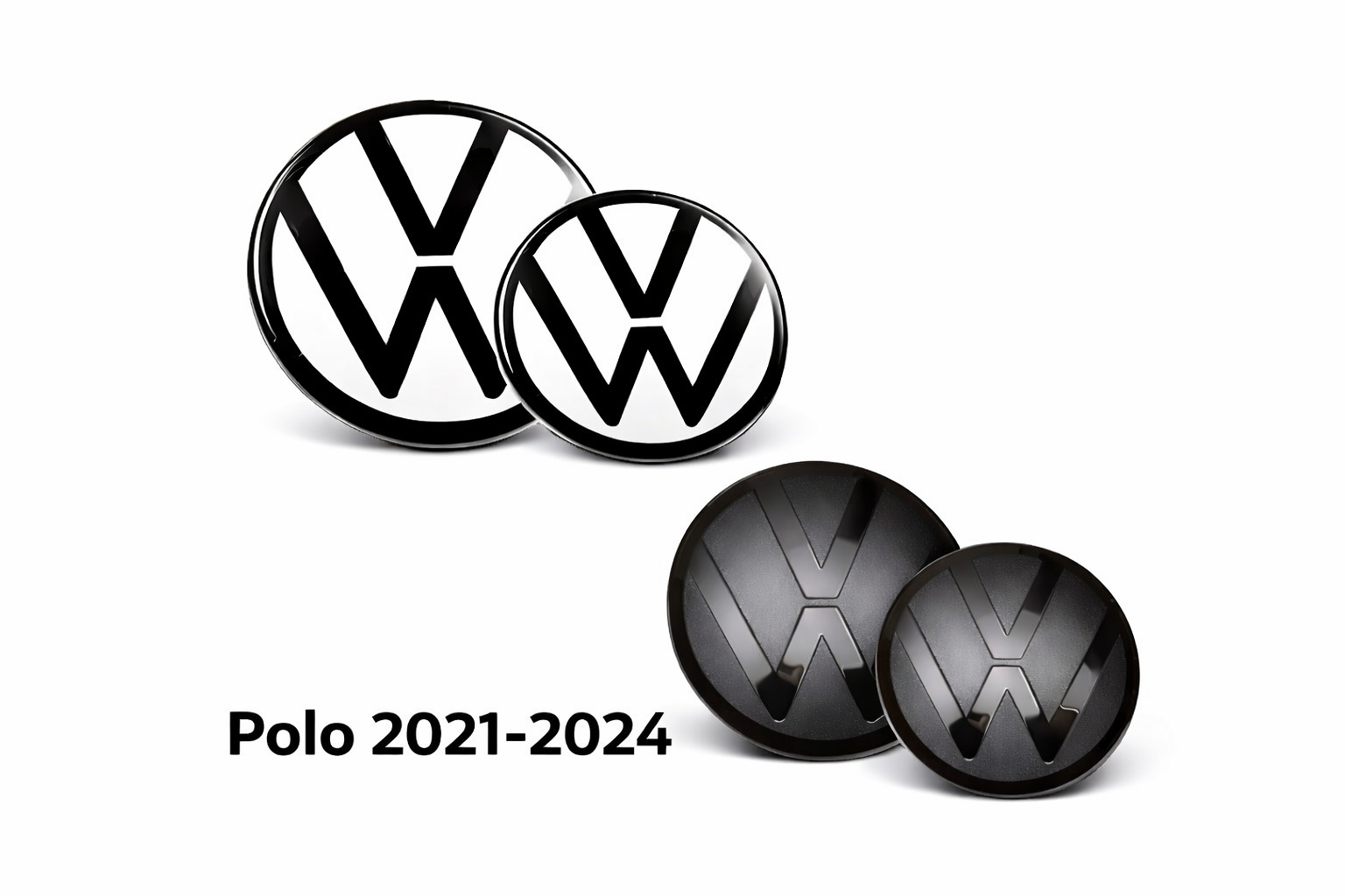 Volkswagen Polo 2021–2024 Black & White Emblem Overlay