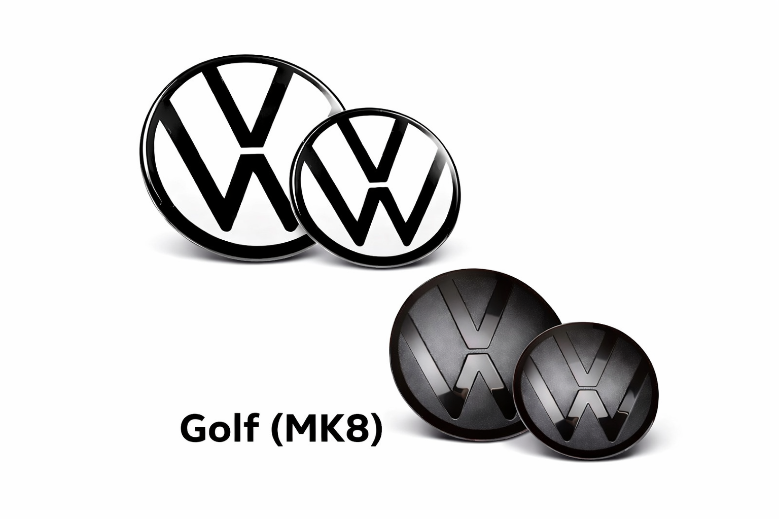Volkswagen Golf MK8 Black & White Emblem Overlay