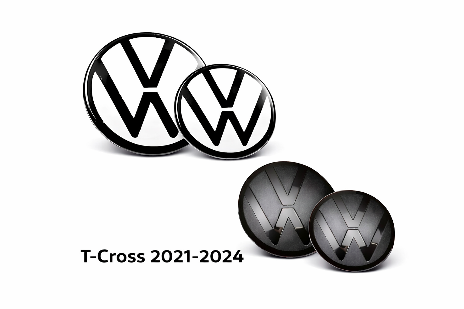 Volkswagen T-Cross 2021–2024 Black & White Emblem Overlay