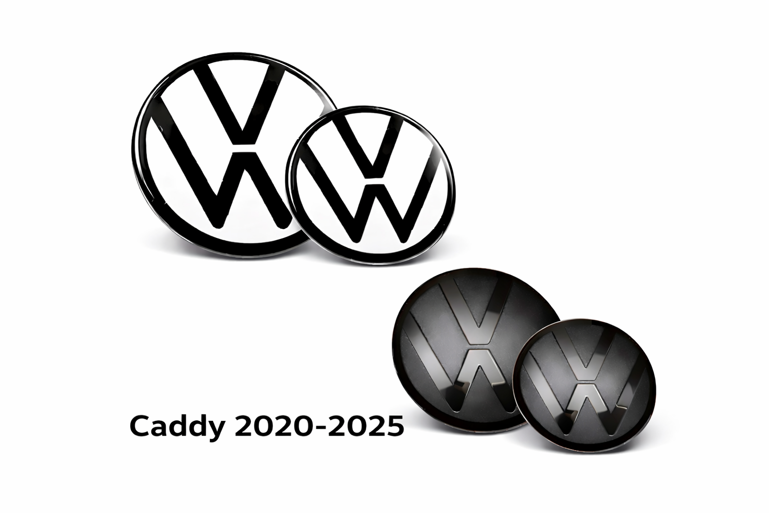 Volkswagen Caddy 2020–2025 Black & White Emblem Overlay