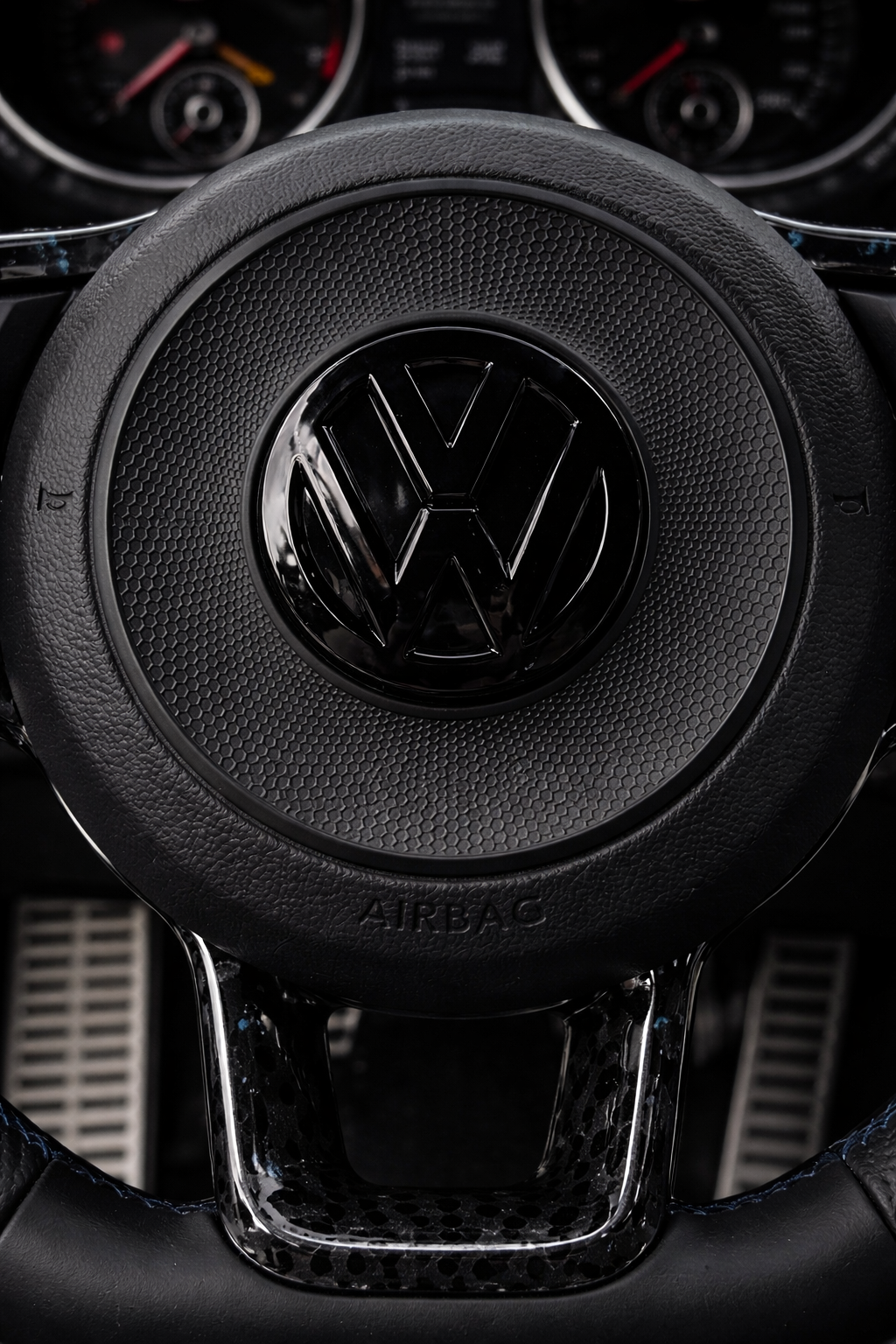 Volkswagen Steering Wheel – Gloss Black Emblem R-Line