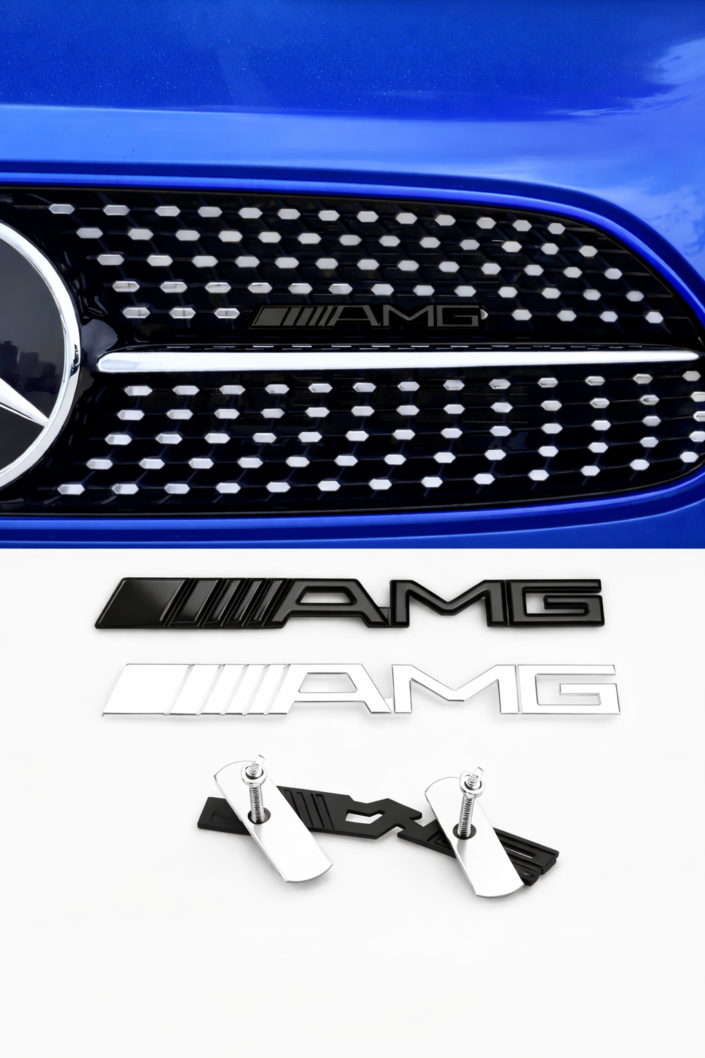 Black AMG Grille Badge for Mercedes