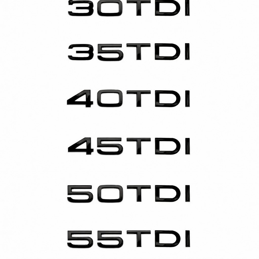 Audi TDI Engine Emblem Set – Gloss Black Badge Kit