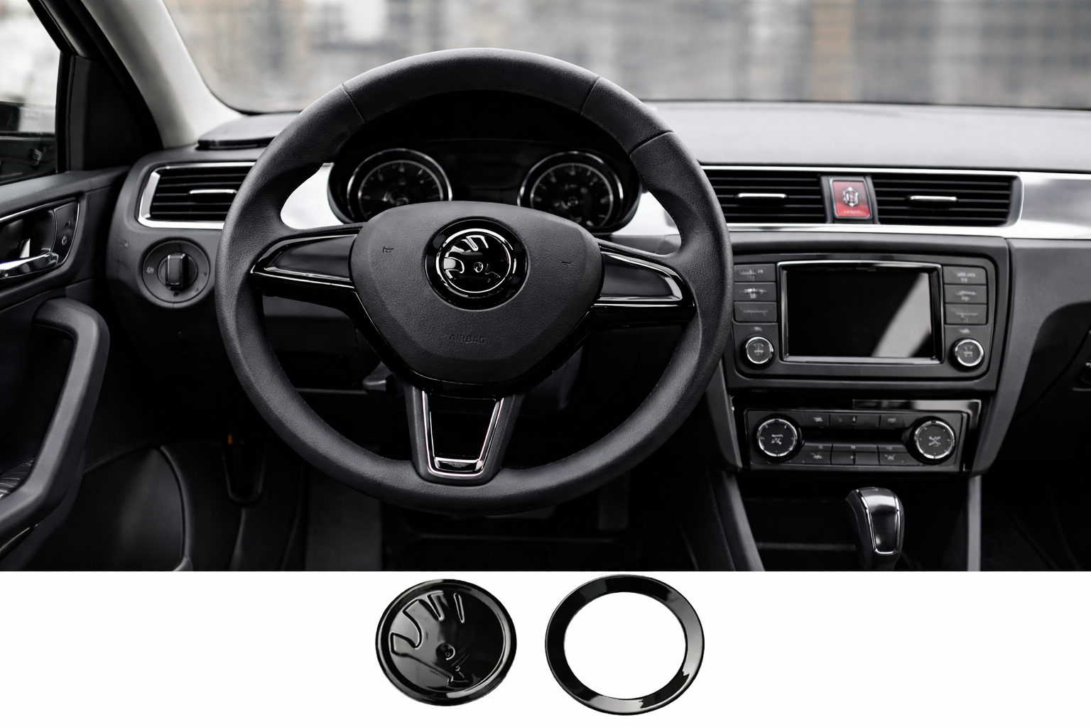 Skoda Steering Wheel Emblem Cover