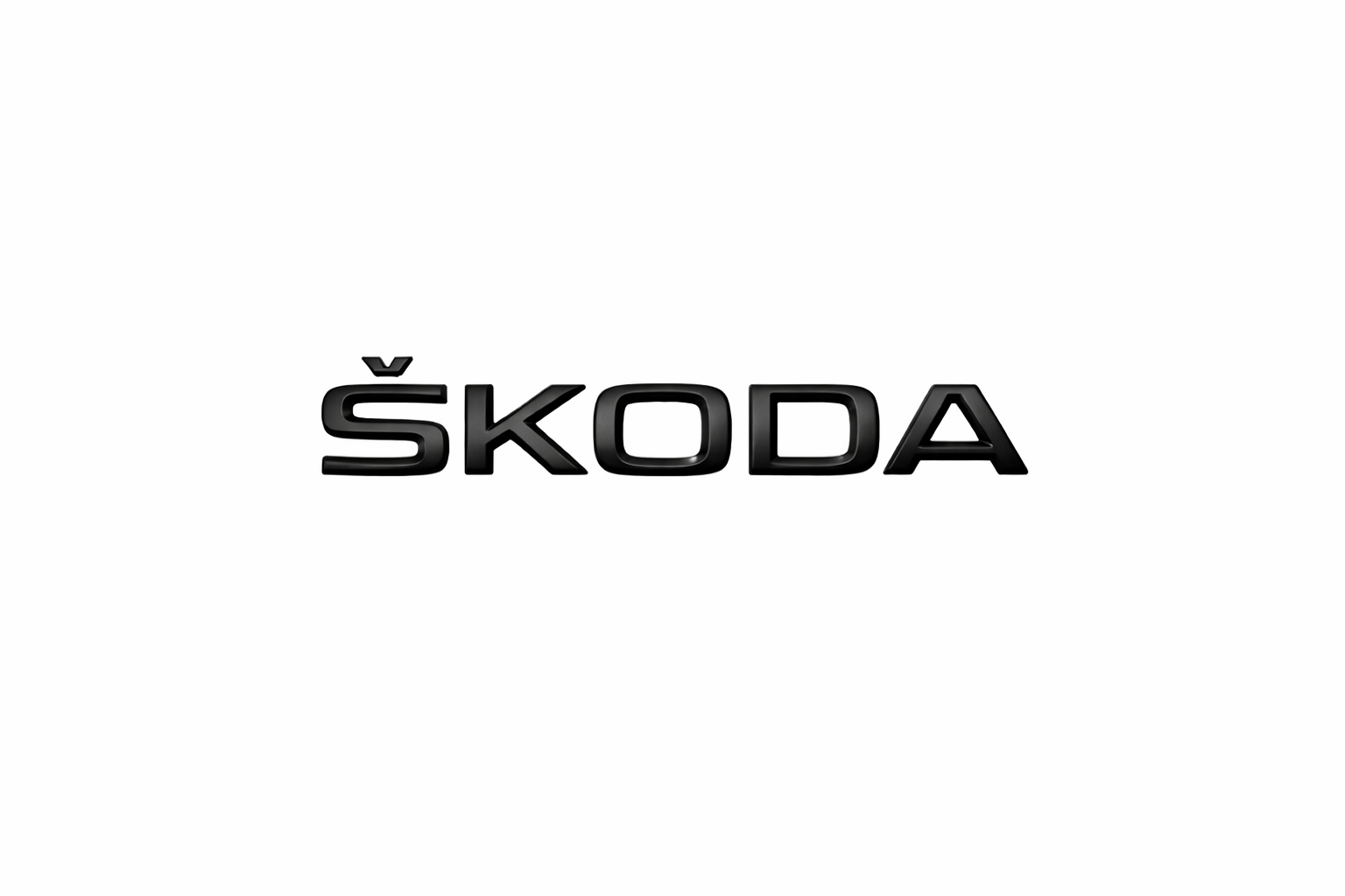 ŠKODA Rear Trunk Emblem Badge Glossy Black Finish ( Slim Design)