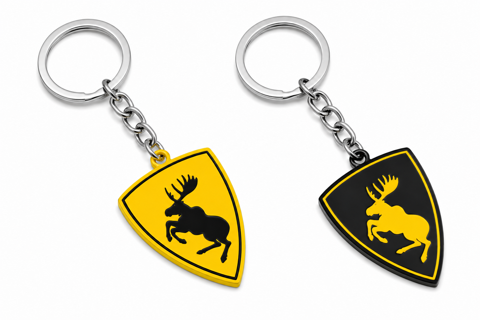Prancing moose keychain - Yellow/Black