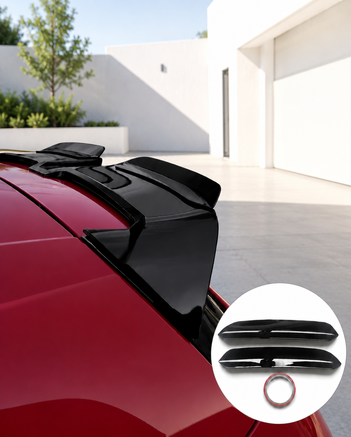 Oettinger-style Glossyblack Roof Spoiler Extensions for VW Polo & Golf MK6 MK7 MK7.5