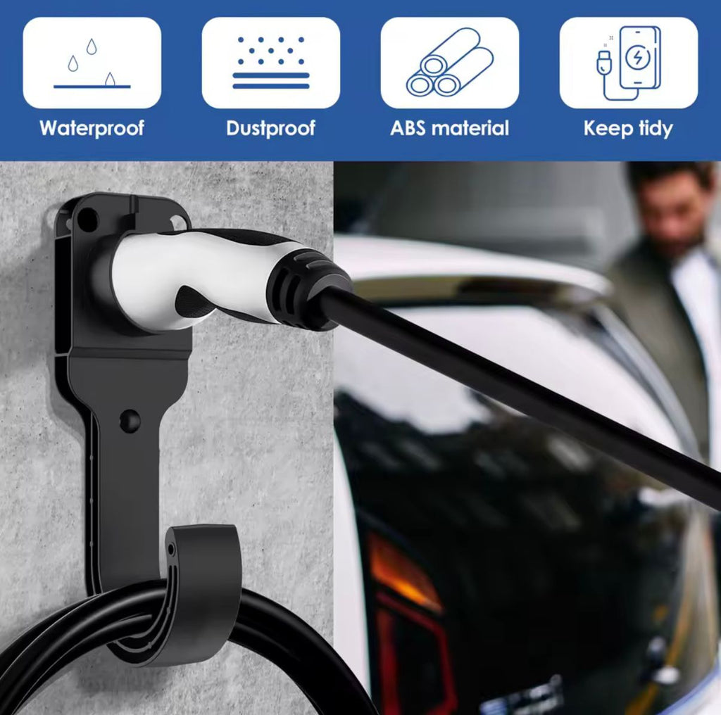 EV Charging Cable Holder Type 2 – Wall Mounted Cable Hook for Electric Vehicles