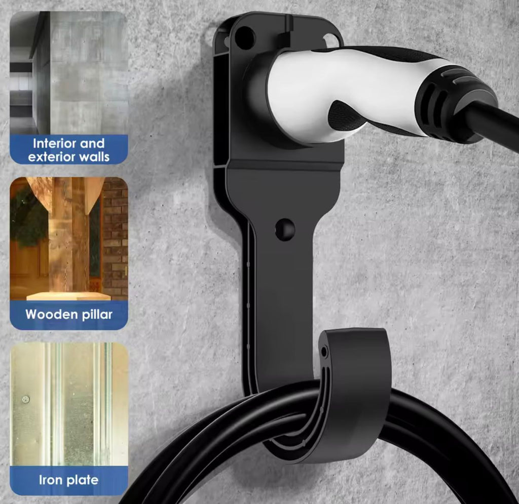 EV Charging Cable Holder Type 2 – Wall Mounted Cable Hook for Electric Vehicles
